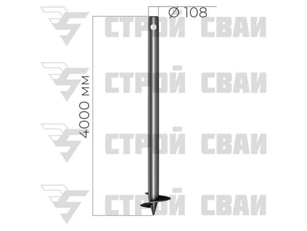 свая винтовая 108х4000 3,5 мм