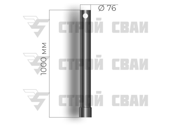 Удлинитель винтовой сваи 76х1000 3,5 мм