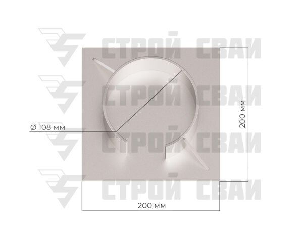 Оцинкованный оголовок винтовй сваи 108 мм