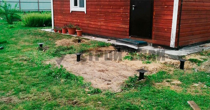 Свайно-винтовой фундамент в СНТ Природа