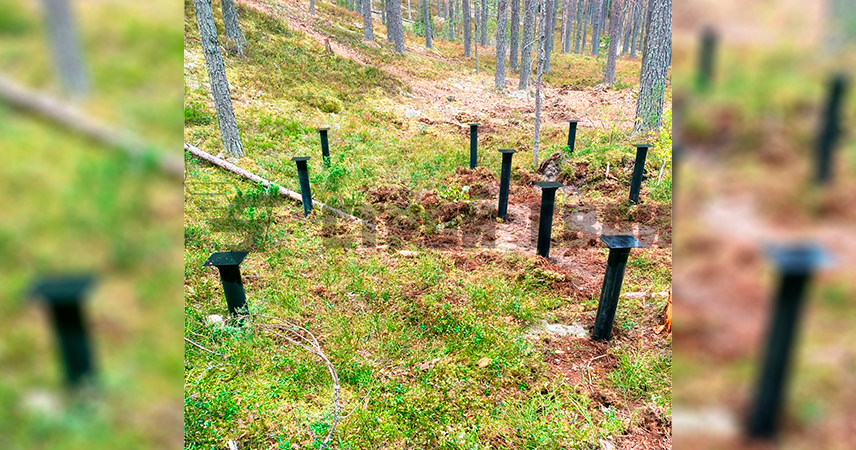 Свайно-винтовой фундамент в деревне Корза