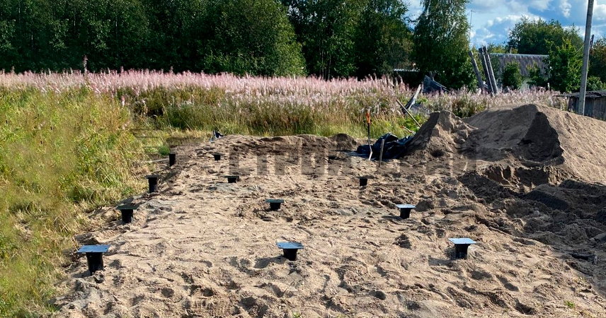 Свайно-винтовой фундамент в районе Спиридон-Наволок