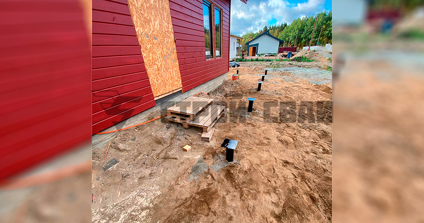 Свайно-винтовой фундамент в ТСН Северные Просторы