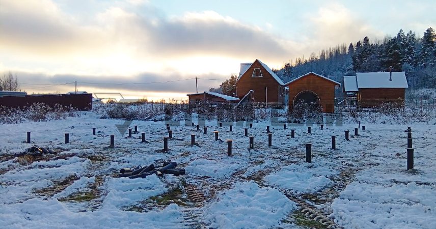 Свайно-винтовой фундамент в поселке Ласанен
