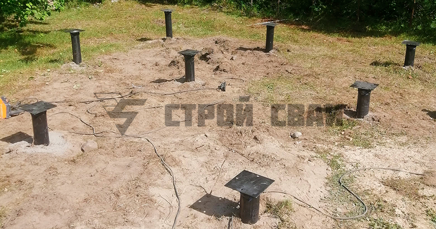 Свайно-винтовой фундамент в СНТ Виктория