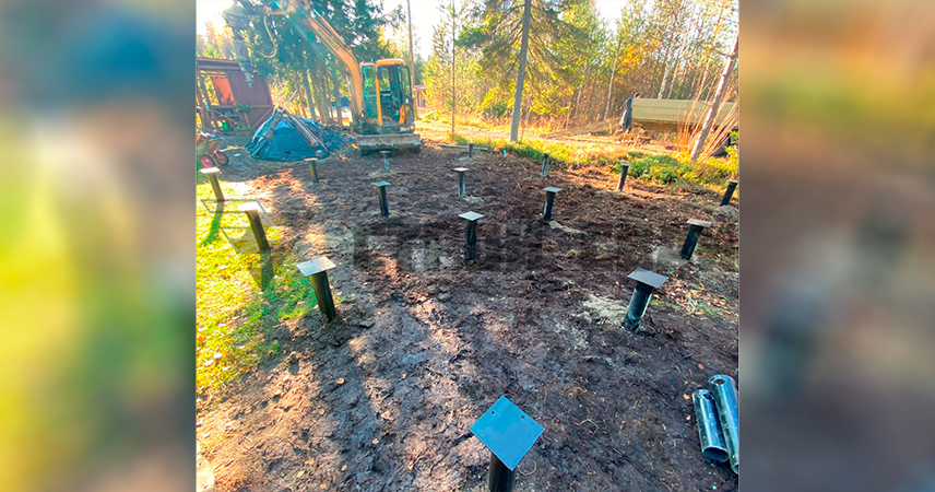 Свайно-винтовой фундамент в СНТ Онежец-4